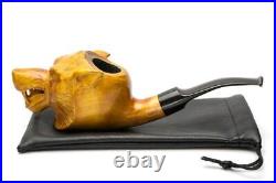 Tobacco Pipe Hand Carved Wolf Animal Artisan Smoking Bowl with 9mm Filter by KAF