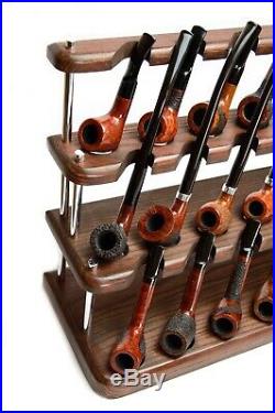 Tobacco Pipe Stand 3 tier for 24 Smoking Bowls Handmade from Solid Ash Tree Wood