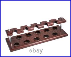 Tobacco Pipe Stand for 10 Smoking Bowls Wooden Rack Holder made by KAFpipes