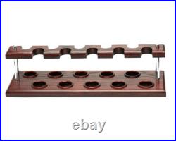 Tobacco Pipe Stand for 10 Smoking Bowls Wooden Rack Holder made by KAFpipes