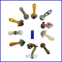 Tobacco Smoking Glass Pipe Wholesale, Bulk Lot, 10pcs, 4,5-5,5 inch