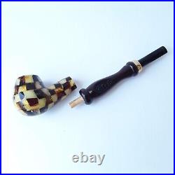 Tobacco Smoking PIPE, Baltic amber and wood PIPE, gemstone smoking accessories