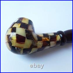 Tobacco Smoking PIPE, Baltic amber and wood PIPE, gemstone smoking accessories