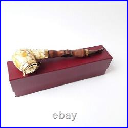 Tobacco Smoking PIPE, Baltic amber and wood PIPE, gemstone smoking accessories