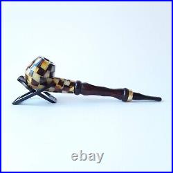 Tobacco Smoking PIPE, Baltic amber and wood PIPE, gemstone smoking accessories