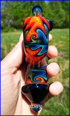 Tropical Linework Classic Styled Glass Tobacco Cavalier Pipe
