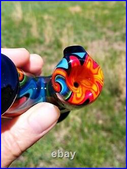 Tropical Linework Classic Styled Glass Tobacco Cavalier Pipe
