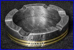 Ubr Custom Handmade Damascus Steel Collectible Smoking Pipe With Ashtray