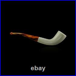 Unique Block Meerschaum Pipe hand carved smoking tobacco pfeife with case