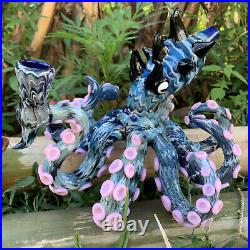 Unique Handmade Octopus Glass Smoking Pipe One-of-a-Kind Artisan Piece