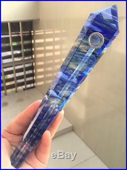 Unique & Stunning Blue Fluorite Crystal Quartz Smoking Pipe withRemovable Screen