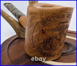 United States Marine Corps Poker Smoking Briar Pipe