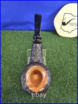Unsmoked Buckeye Pipe Black Sandblasted Acorn Acrylic Stem Briar Tobacco Pipe