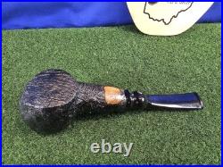 Unsmoked Buckeye Pipe Black Sandblasted Acorn Acrylic Stem Briar Tobacco Pipe