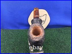 Unsmoked Buckeye Pipe Sandblasted Semi-Bent Acrylic Stem Briar Tobacco Pipe
