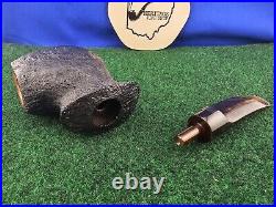 Unsmoked Buckeye Pipe Sandblasted Semi-Bent Acrylic Stem Briar Tobacco Pipe