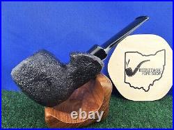 Unsmoked Buckeye Pipe Sandblasted Semi-Bent Egg Acrylic Stem Briar Tobacco Pipe
