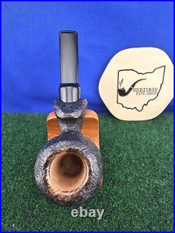 Unsmoked Buckeye Pipe Sandblasted Semi-Bent Egg Acrylic Stem Briar Tobacco Pipe