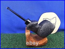 Unsmoked Buckeye Pipe Sandblasted Semi-Bent Egg Acrylic Stem Briar Tobacco Pipe