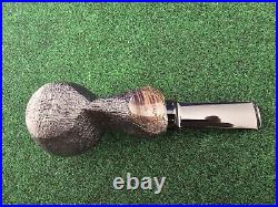Unsmoked Buckeye Pipe Sandblasted Semi-Bent Egg Acrylic Stem Briar Tobacco Pipe