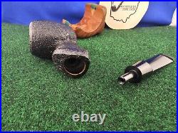 Unsmoked Buckeye Pipe Sandblasted Semi-Bent Egg Acrylic Stem Briar Tobacco Pipe