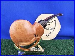 Unsmoked Buckeye Pipe Smooth Semi-Bent Acrylic Stem Briar Tobacco Pipe USA Made