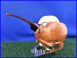 Unsmoked Buckeye Pipe Smooth Semi-Bent Acrylic Stem Briar Tobacco Pipe USA Made