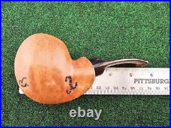 Unsmoked Buckeye Pipe Smooth Semi-Bent Acrylic Stem Briar Tobacco Pipe USA Made