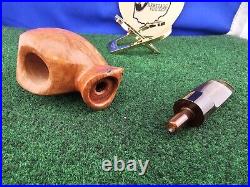 Unsmoked Buckeye Pipe Smooth Semi-Bent Acrylic Stem Briar Tobacco Pipe USA Made