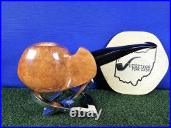 Unsmoked Buckeye Pipe Smooth Semi-Bent Block Acrylic Stem Briar Tobacco Pipe
