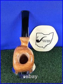 Unsmoked Buckeye Pipe Smooth Semi-Bent Block Acrylic Stem Briar Tobacco Pipe