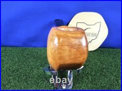 Unsmoked Buckeye Pipe Smooth Semi-Bent Block Acrylic Stem Briar Tobacco Pipe