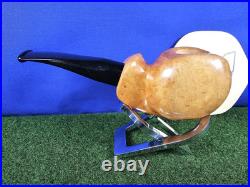 Unsmoked Buckeye Pipe Smooth Semi-Bent Block Acrylic Stem Briar Tobacco Pipe