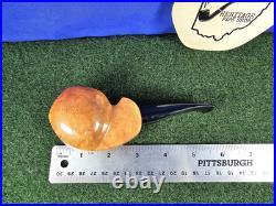 Unsmoked Buckeye Pipe Smooth Semi-Bent Block Acrylic Stem Briar Tobacco Pipe