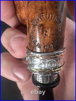 Unsmoked Nording Double Silver #2 Freehand Tobacco Pipe