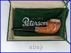Unsmoked! Peterson 150 Natural Silver Cap Bulldog Tobacco Smoking Pipe