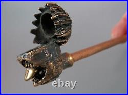 Urban Demon Metal Pipe, Yokai, Bronze-Copper Smoking set, Spoon & Cleaning Tool
