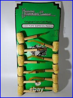 VINTAGE Missouri Meerschaum Co Corn Cob Smoking Tobacco Pipes STORE DISPLAY RARE