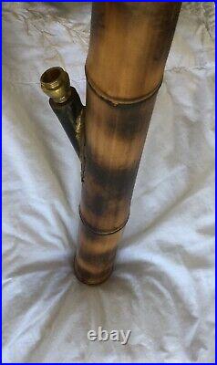 Very Collectable Vtg 70s Dark Bamboo unused Tobacco Pipe Unused 23 Inch bong