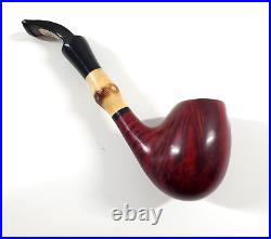 Vintage Bari Pearl Bamboo Briar Wood Tobacco Pipe 7080 Red Denmark