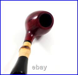 Vintage Bari Pearl Bamboo Briar Wood Tobacco Pipe 7080 Red Denmark