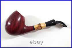 Vintage Bari Pearl Bamboo Briar Wood Tobacco Pipe 7080 Red Denmark
