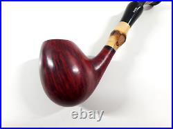 Vintage Bari Pearl Bamboo Briar Wood Tobacco Pipe 7080 Red Denmark
