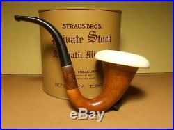 Vintage Calabash gourd estate tobacco pipe with new Meerschaum bowl insert
