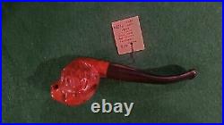Vintage Carved Lion Head Russian Tobacco Smoking Pipe