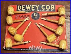 Vintage Dewey Corn Cob Pipe Original Display Phoenix-Am Boonville MO-THE DEWEY