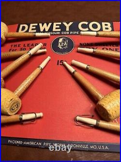 Vintage Dewey Corn Cob Pipe Original Display Phoenix-Am Boonville MO-THE DEWEY