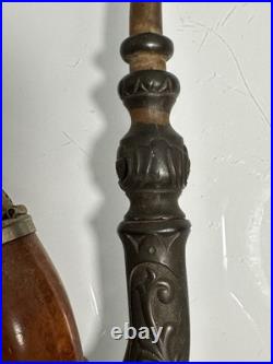 Vintage Handmade 3-pc Swiss Tobacco Pipe with Hinged Lid Wooden Body (Never Used)