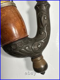 Vintage Handmade 3-pc Swiss Tobacco Pipe with Hinged Lid Wooden Body (Never Used)