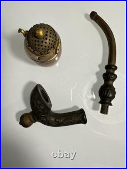 Vintage Handmade 3-pc Swiss Tobacco Pipe with Hinged Lid Wooden Body (Never Used)